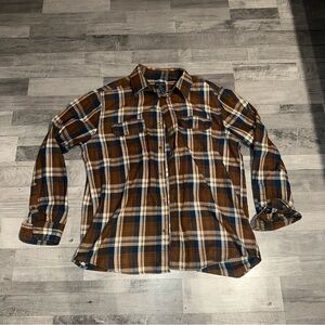Faded Glory Brown and Blue Plaid Men's Shirt